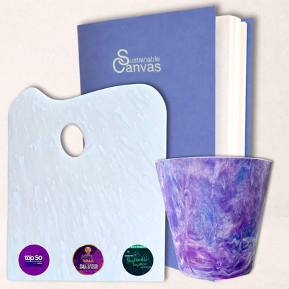 painting-palette-sustainable-canvas-book-one-purple-painting-pot